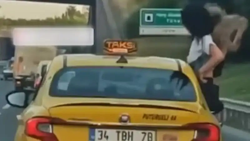 TEM Otoyolu'nda Taksi Macerası: Sarsıcı Görüntüler Şaşkınlık Yarattı