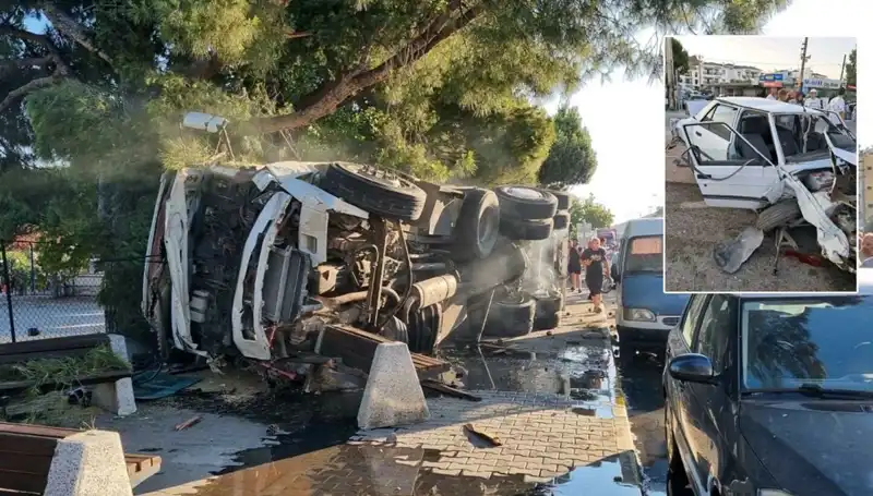 Freni Patlayan Kamyonun Korkunç Kazası: Trafik Işığında Bekleyen Araçlara Çarptı